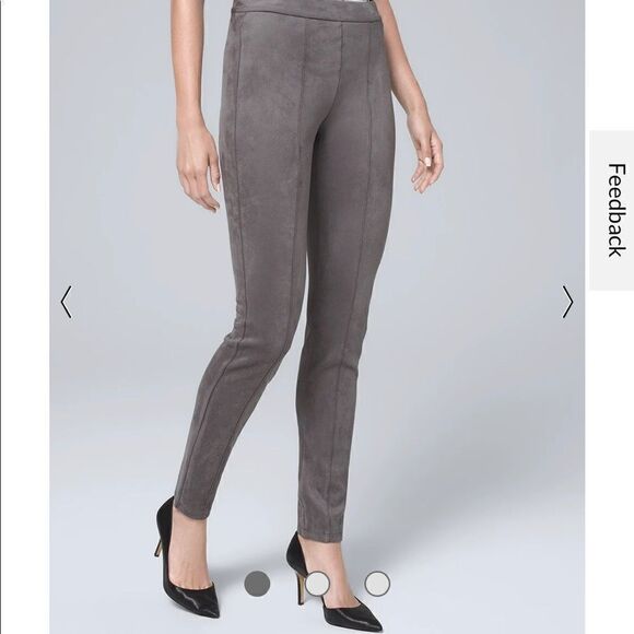 WHBM White House Black Market Gray Ultra-Suede Leggings Pants - Picture 3 of 12